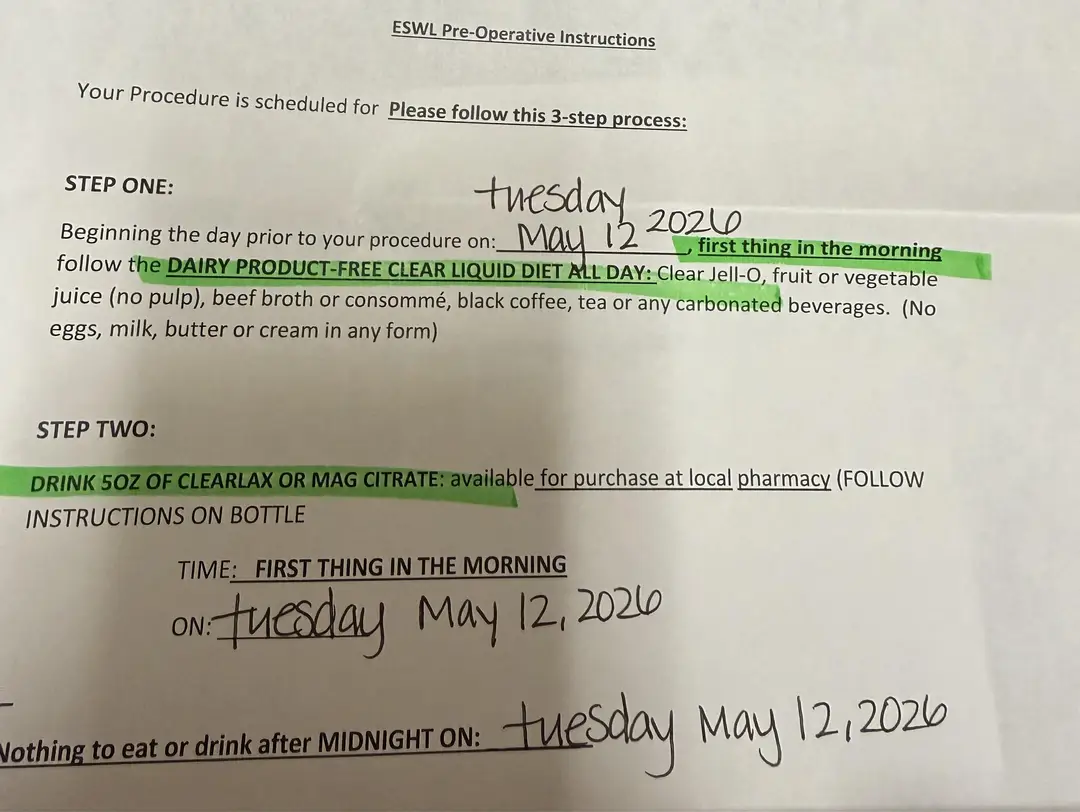 Hold up, bowel prep for ESWL?? — photo 1